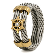 Anello - 18 carati Acciaio, Oro giallo - 0.01ct. tw. Diamante (Naturale)