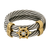 Anello - 18 carati Acciaio, Oro giallo - 0.01ct. tw. Diamante (Naturale)