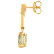 Orecchini - 18 carati Oro giallo - 2.43ct. tw. Acquamarina - Diamante