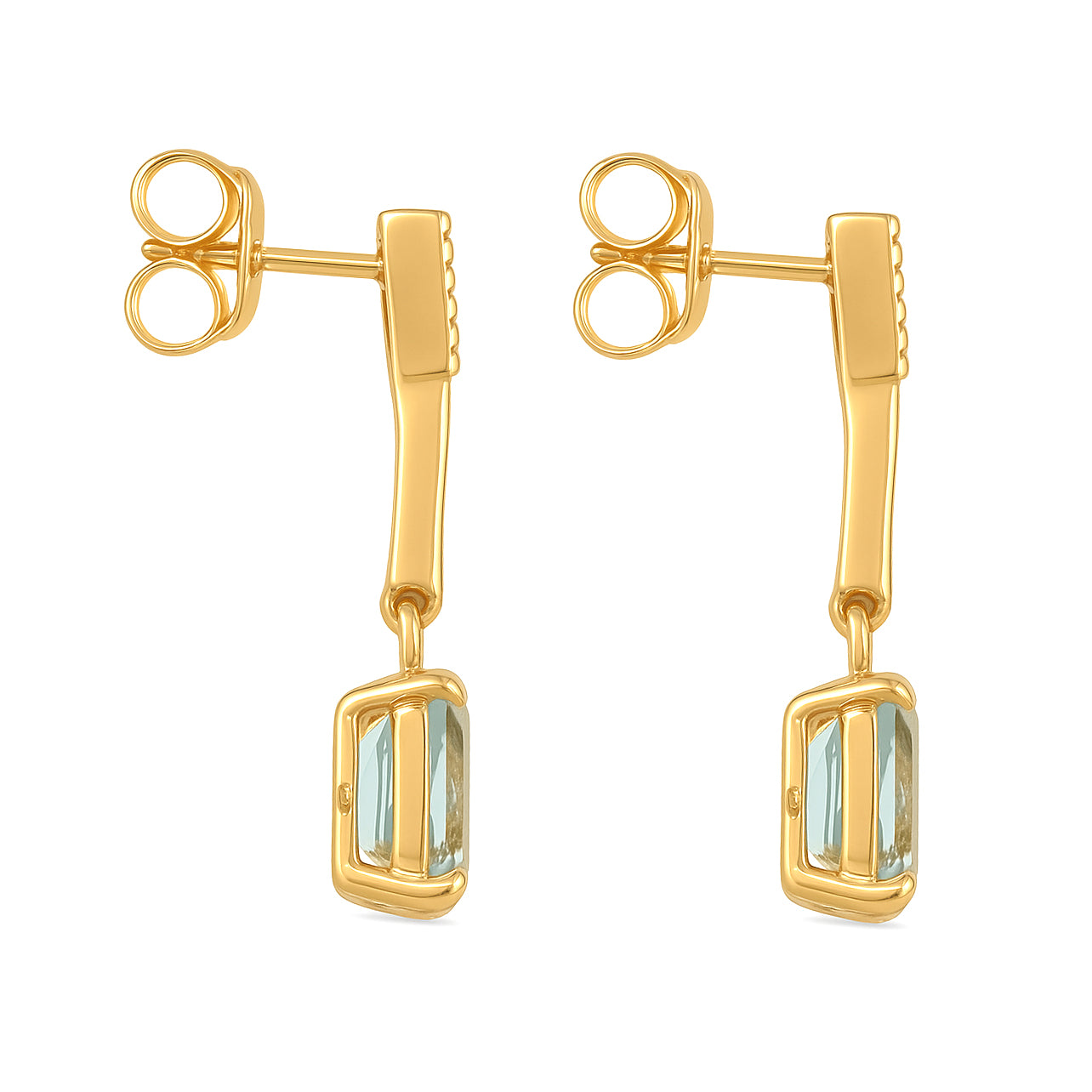 Orecchini - 18 carati Oro giallo - 2.43ct. tw. Acquamarina - Diamante