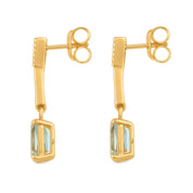 Orecchini - 18 carati Oro giallo - 2.43ct. tw. Acquamarina - Diamante