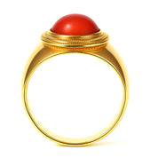 Anello - 18 carati Oro giallo Corallo