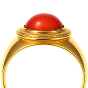 Anello - 18 carati Oro giallo Corallo