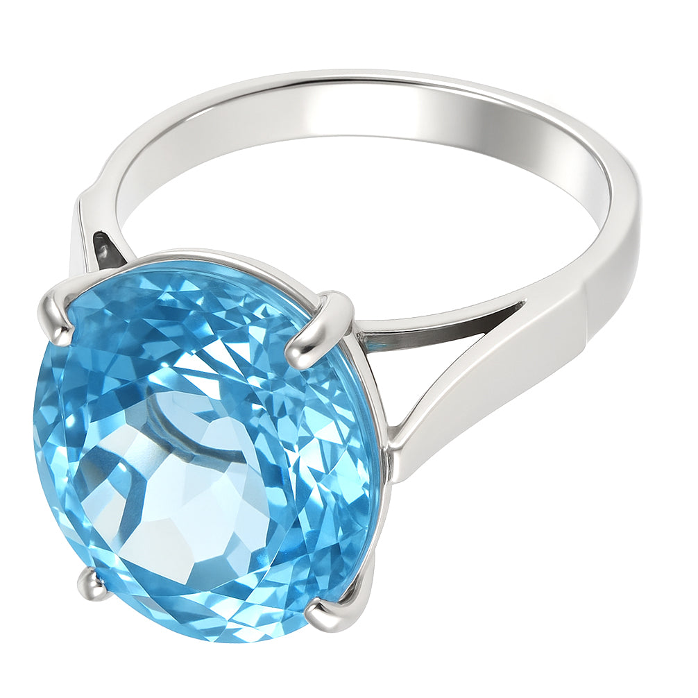 Anello in Oro Bianco 18 carati -Topazio