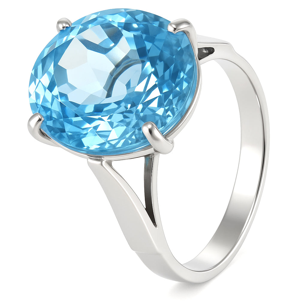 Anello in Oro Bianco 18 carati -Topazio