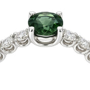 Anello - 18 carati Oro bianco - 0.75ct. tw. Diamante (Naturale) - Tormalina