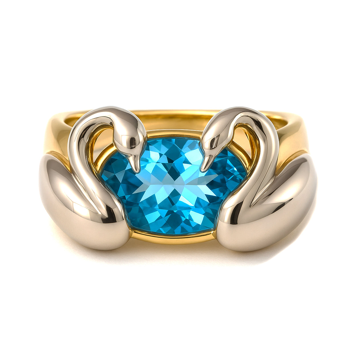 Anello - 18 carati Oro giallo, Oro bianco - 4.80ct. tw. Topazio