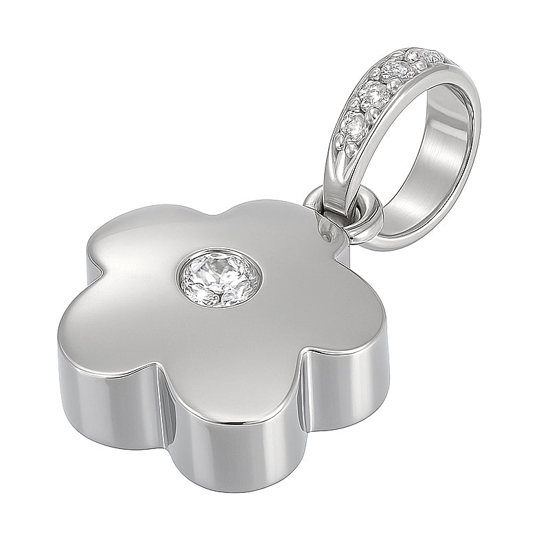 Ciondolo - 18 carati Oro bianco - 0.09ct. tw. Diamante (Naturale)