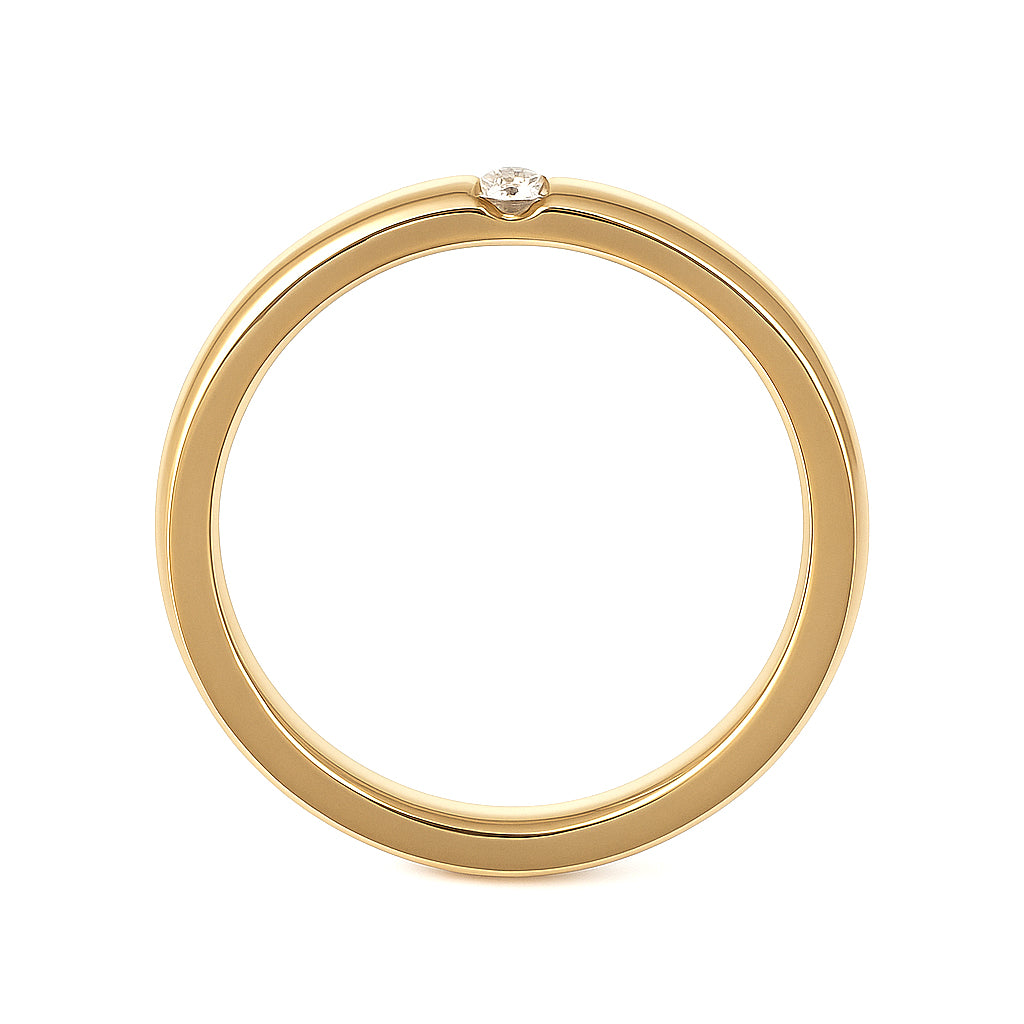 Anello - 18 carati Oro giallo - 0.05ct. tw. Diamante (Naturale)