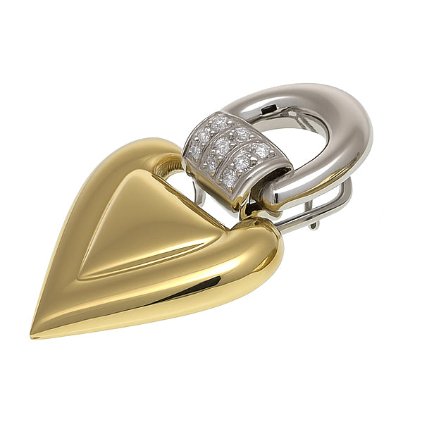 Orecchini - 18 carati Oro giallo, Oro bianco - 0.12ct. tw. Diamante (Naturale)