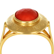 Anello - 18 carati Oro giallo Corallo