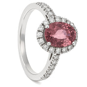 Anello - 18 carati Oro bianco - 2.16ct. tw. Tormalina - Diamante