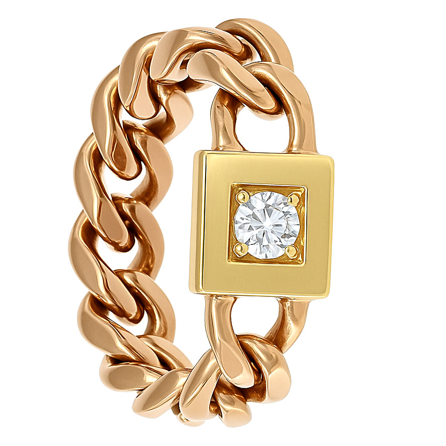 Anello - 18 carati Oro giallo - 0.15ct. tw. Diamante (Naturale)