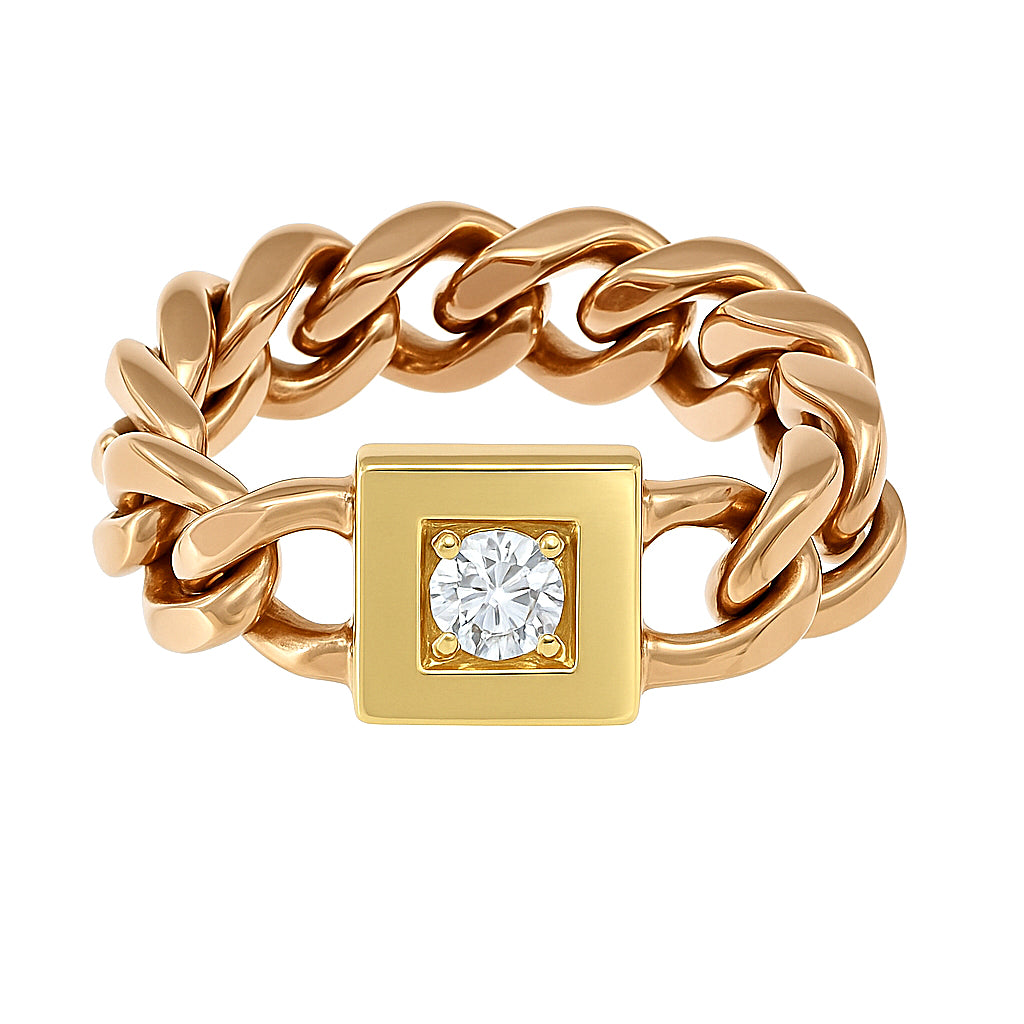 Anello - 18 carati Oro giallo - 0.15ct. tw. Diamante (Naturale)