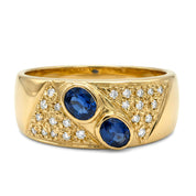 Anello - 18 carati Oro giallo - 0.62ct. tw. Zaffiro - Diamante