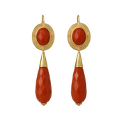 Orecchini - 18 carati Oro giallo - Corallo