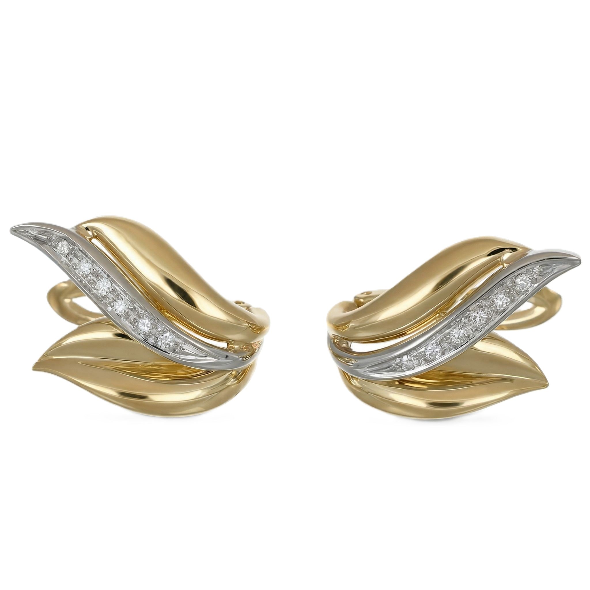 Orecchini - 18 carati Oro bianco, Oro giallo - 0.24ct. tw. Diamante (Naturale)