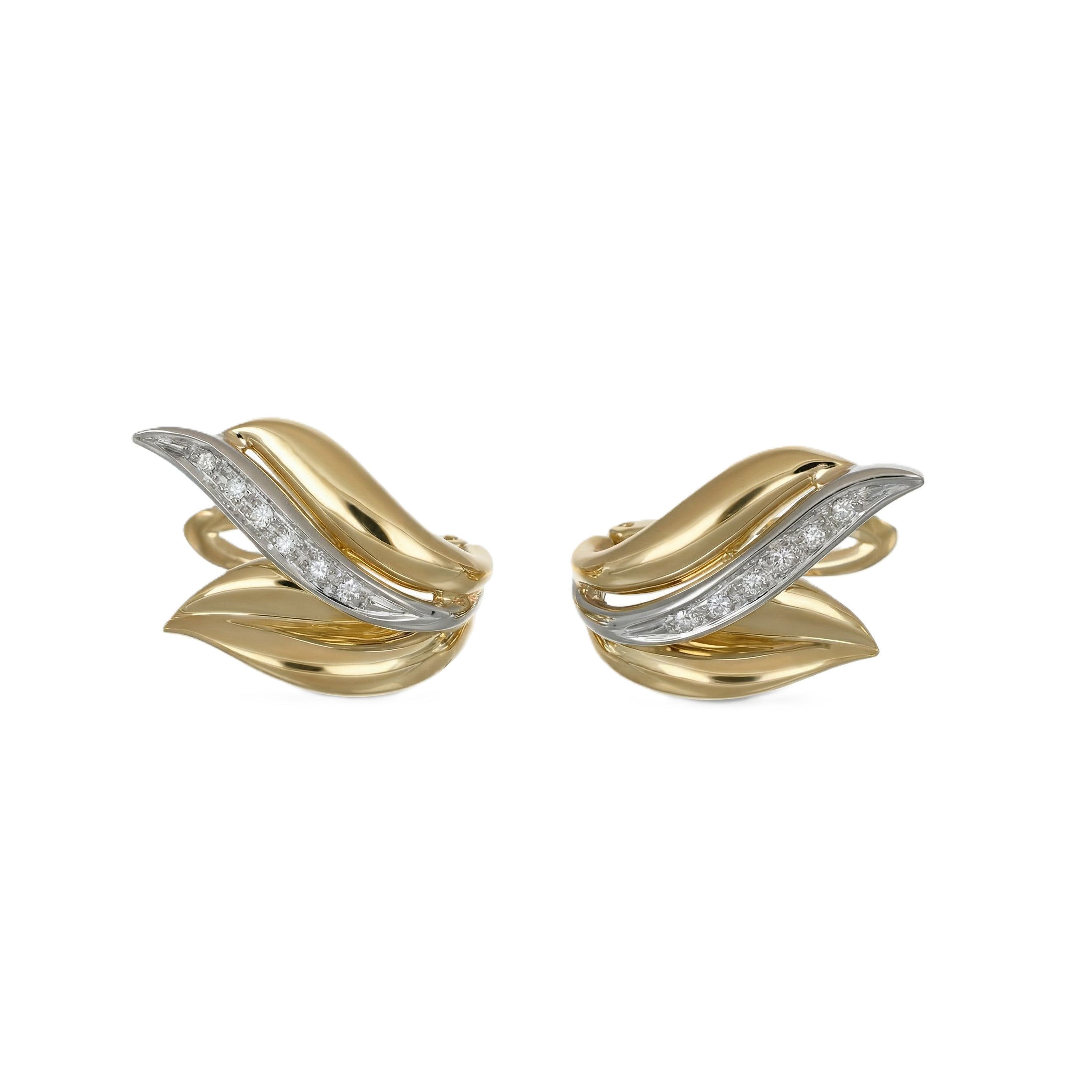 Orecchini - 18 carati Oro bianco, Oro giallo - 0.24ct. tw. Diamante (Naturale)