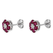 Orecchini - 18 carati Oro bianco - 2.26ct. tw. Rubino - Diamante