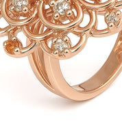 Anello - 18 carati Oro giallo - 7.70ct. tw. Quarzo citrino - Diamante