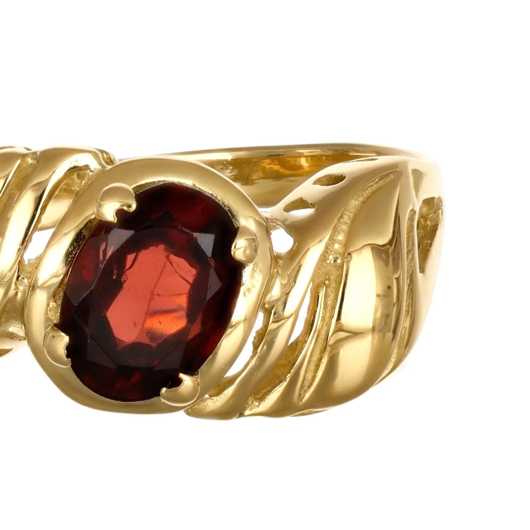 Anello - 18 carati Oro giallo - 0.75ct. tw. Granato
