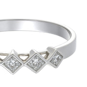 Anello - 18 carati Oro bianco - 0.05ct. tw. Diamante (Naturale)