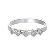 Anello - 18 carati Oro bianco - 0.05ct. tw. Diamante (Naturale)