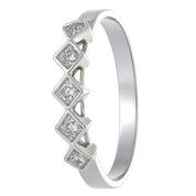 Anello - 18 carati Oro bianco - 0.05ct. tw. Diamante (Naturale)