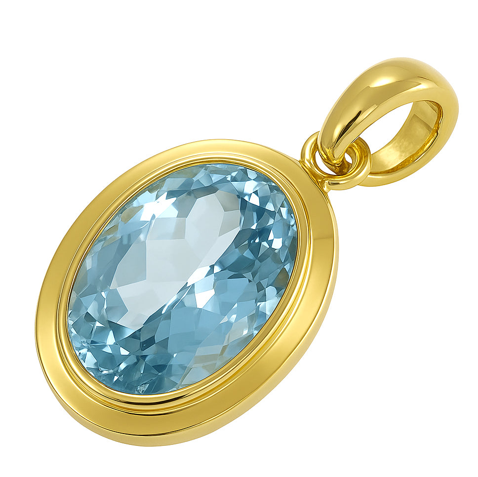 Ciondolo in Oro Giallo 18 carati con n 1 Topazio da 4.75 Ct