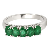 Anello - 18 carati Oro bianco - 0.70ct. tw. Smeraldo