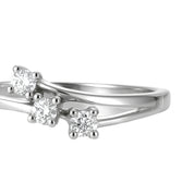Anello - 18 carati Oro bianco - 0.085ct. tw. Diamante (Naturale)
