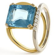 Anello - 18 carati Oro giallo, Oro bianco - 4.77ct. tw. Topazio - Diamante