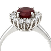 Anello - 18 carati Oro bianco - 1.87ct. tw. Rubino - Diamante