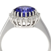Anello - 18 carati Oro bianco - 1.33ct. tw. Tanzanite - Diamante