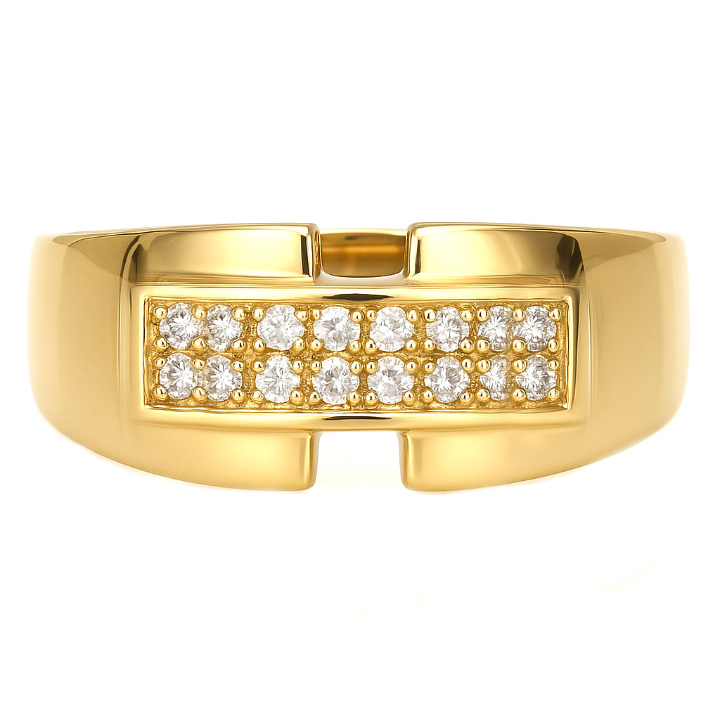 Anello - 18 carati Oro giallo - 0.08ct. tw. Diamante (Naturale)