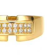 Anello - 18 carati Oro giallo - 0.08ct. tw. Diamante (Naturale)