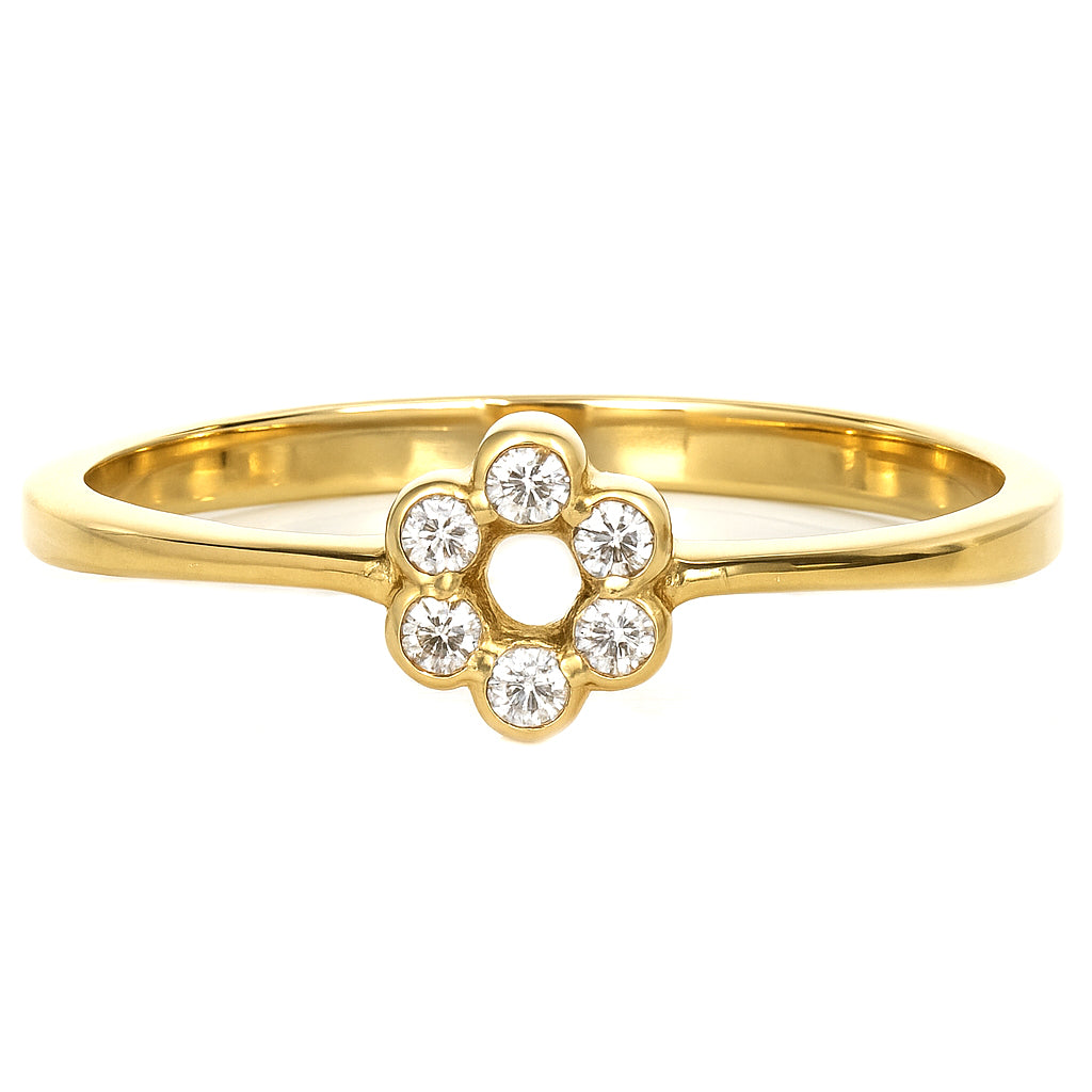 Anello - 18 carati Oro giallo - 0.03ct. tw. Diamante (Naturale)