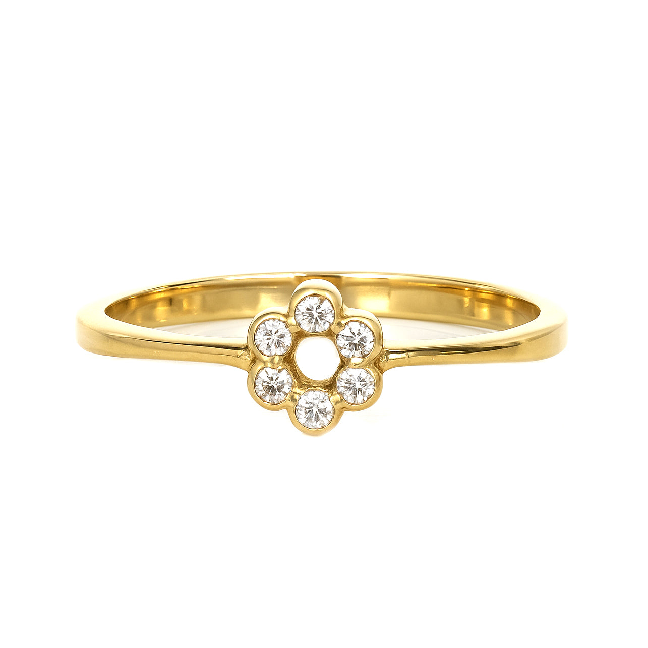 Anello - 18 carati Oro giallo - 0.03ct. tw. Diamante (Naturale)