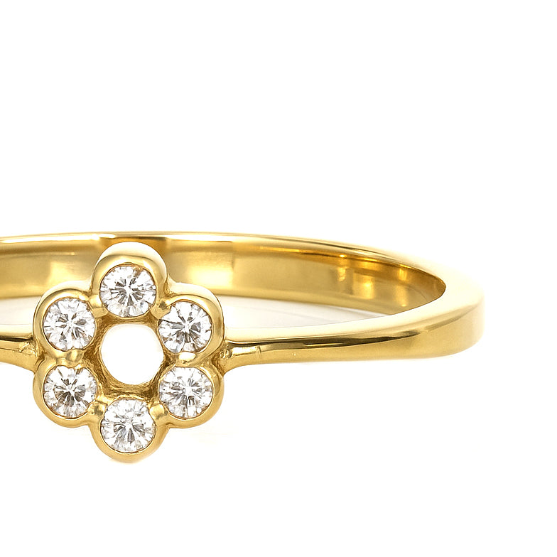 Anello - 18 carati Oro giallo - 0.03ct. tw. Diamante (Naturale)