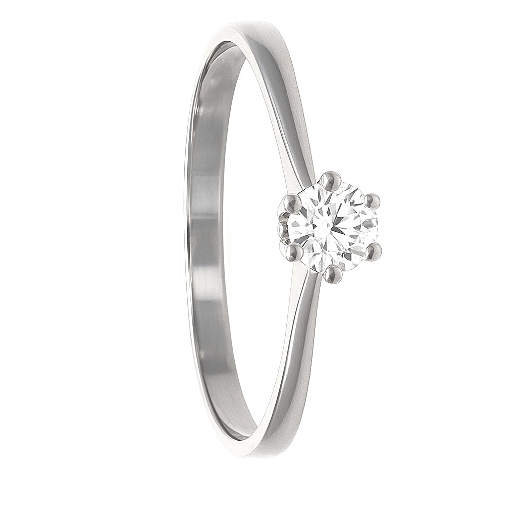 Anello - 18 carati Oro bianco - 0.25ct. tw. Diamante (Naturale)