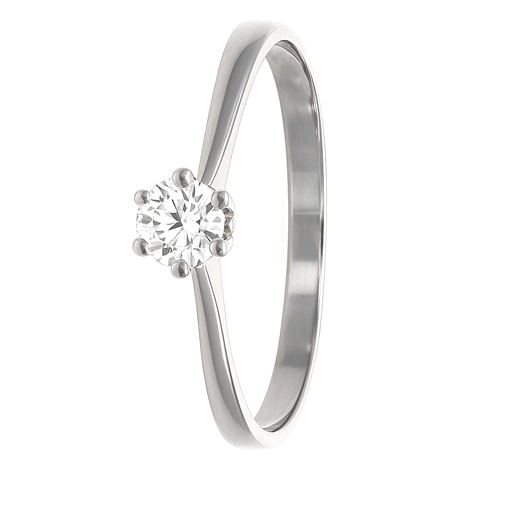 Anello - 18 carati Oro bianco - 0.25ct. tw. Diamante (Naturale)