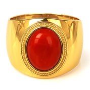 Anello - 18 carati Oro giallo Corallo