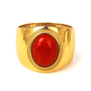 Anello - 18 carati Oro giallo Corallo