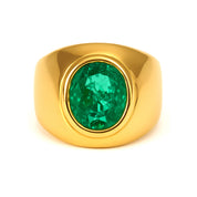 Anello - 18 carati Oro giallo - 3.35ct. tw. Smeraldo