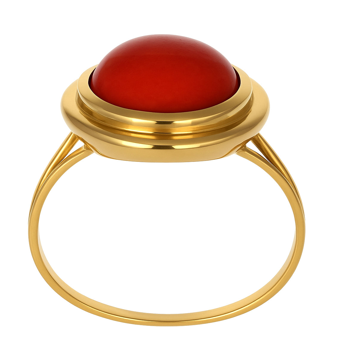 Anello - 18 carati Oro giallo Corallo