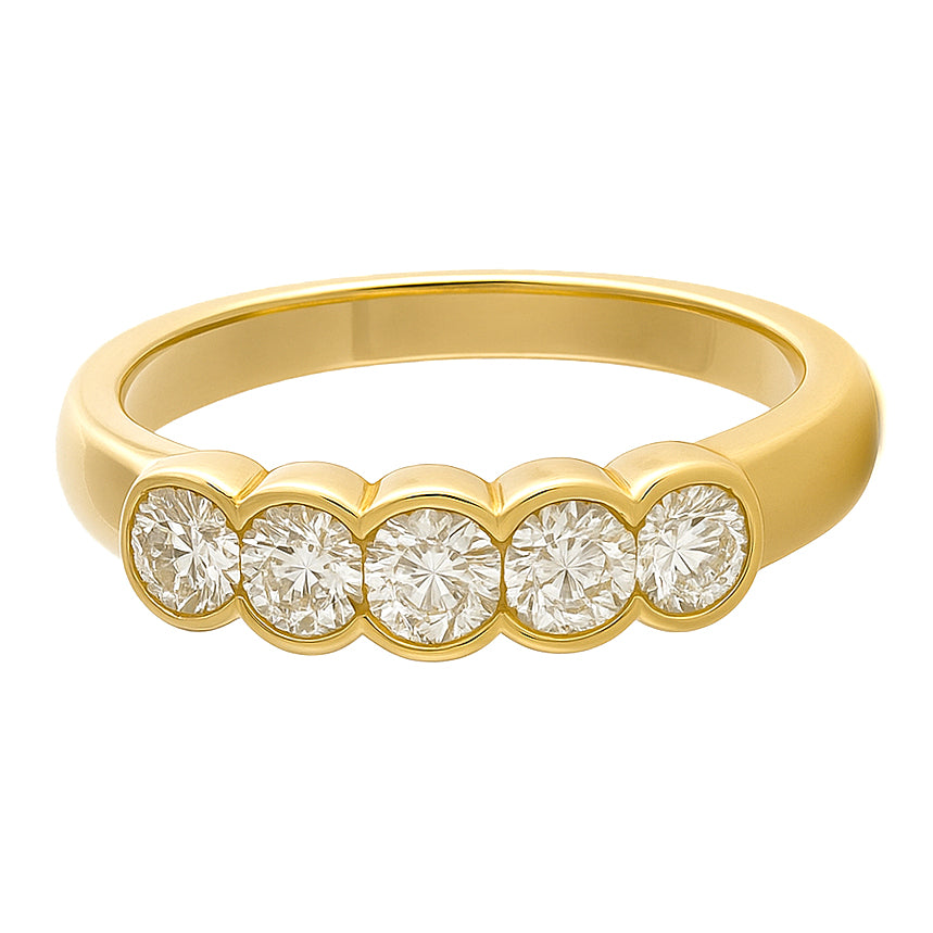 Anello - 18 carati Oro giallo - 0.60ct. tw. Diamante (Naturale)