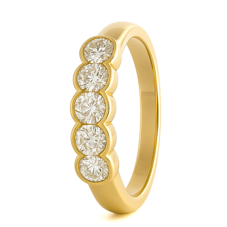 Anello - 18 carati Oro giallo - 0.60ct. tw. Diamante (Naturale)