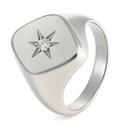 Anello - 18 carati Oro bianco - 0.03ct. tw. Diamante (Naturale)