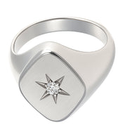 Anello - 18 carati Oro bianco - 0.03ct. tw. Diamante (Naturale)