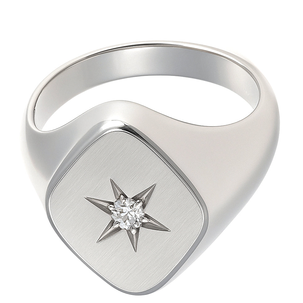 Anello - 18 carati Oro bianco - 0.03ct. tw. Diamante (Naturale)